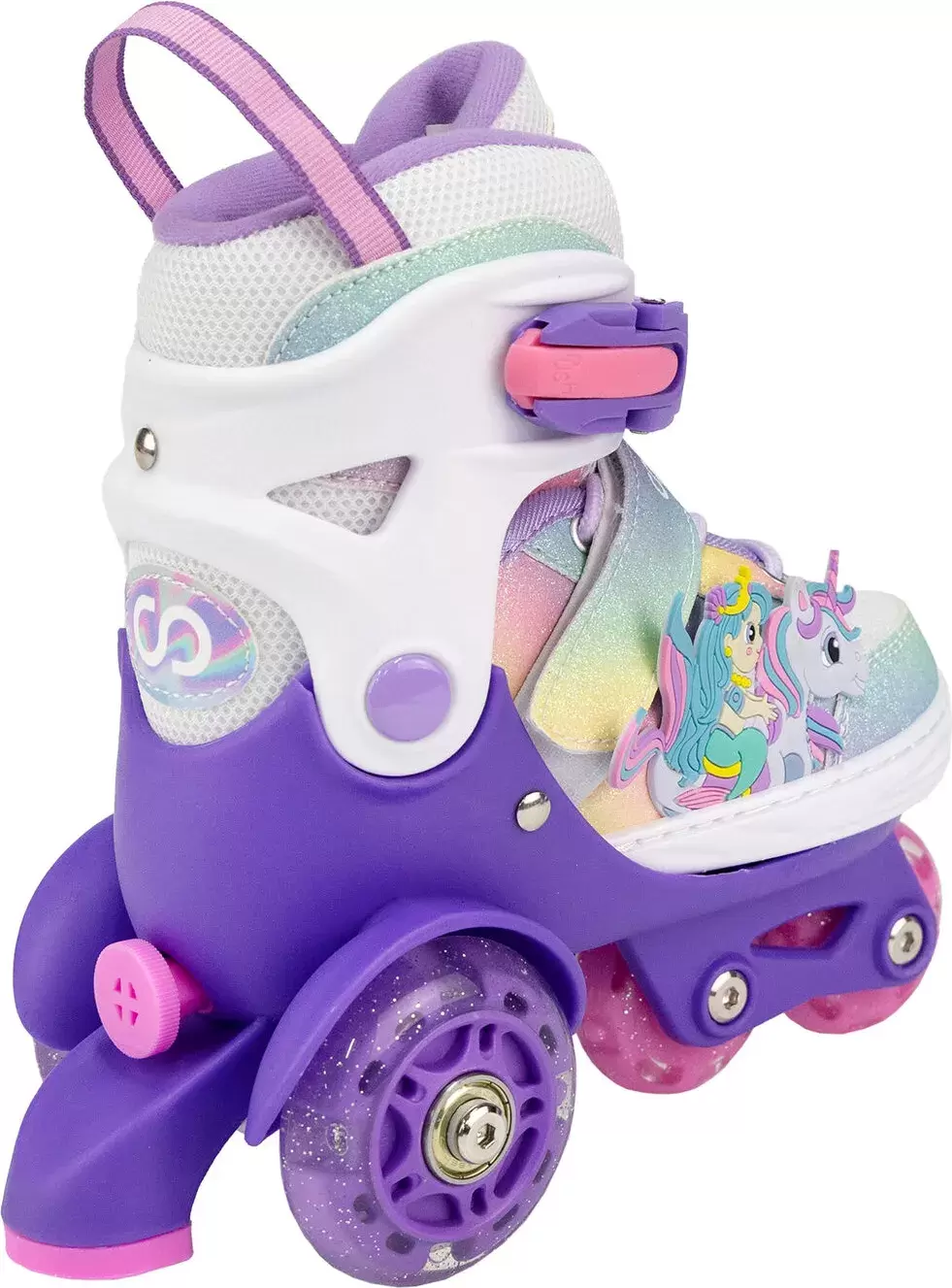 Роликовые коньки CosmoRide Fei + набор защиты (р-р 31-34, белый/фиолетовый) фото