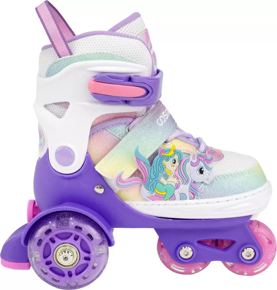 Роликовые коньки CosmoRide Fei + набор защиты (р-р 31-34, белый/фиолетовый) фото