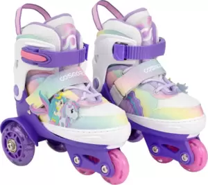 Роликовые коньки CosmoRide Fei + набор защиты (р-р 31-34, белый/фиолетовый) фото