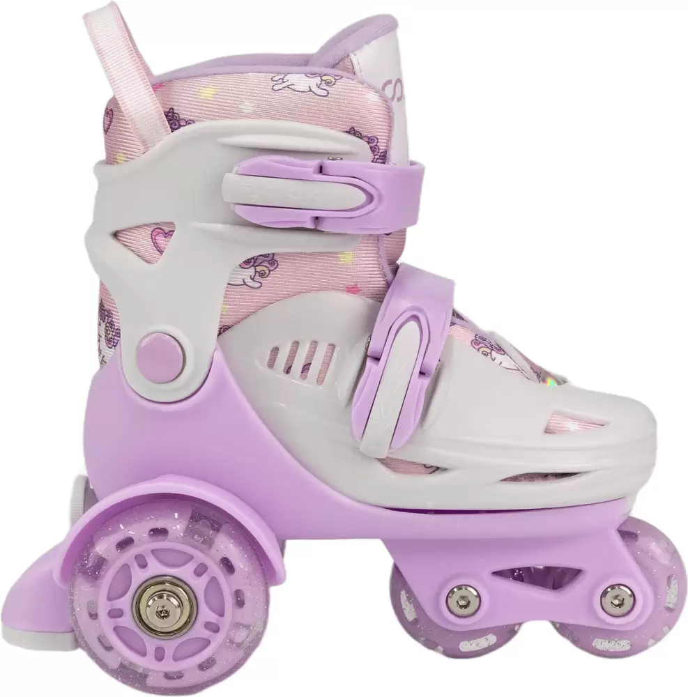 Роликовые коньки CosmoRide Honey + набор защиты (р-р 27-30, белый/фиолетовый) фото