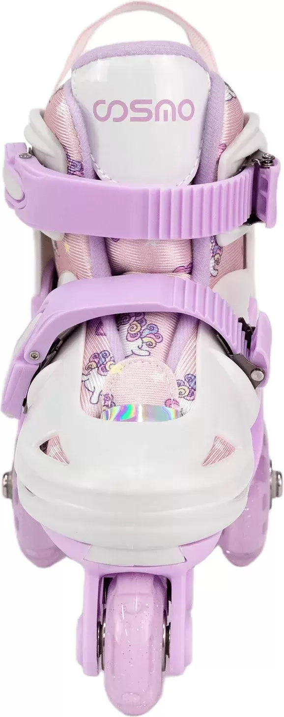 Роликовые коньки CosmoRide Honey + набор защиты (р-р 27-30, белый/фиолетовый) фото