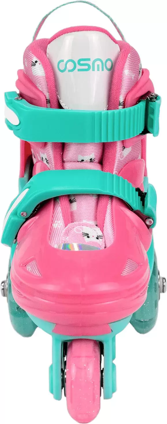 Роликовые коньки CosmoRide Honey + набор защиты (р-р 27-30, мятный/розовый) фото