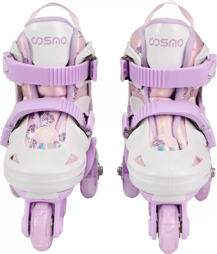 Роликовые коньки CosmoRide Honey + набор защиты (р-р 31-34, белый/фиолетовый) фото
