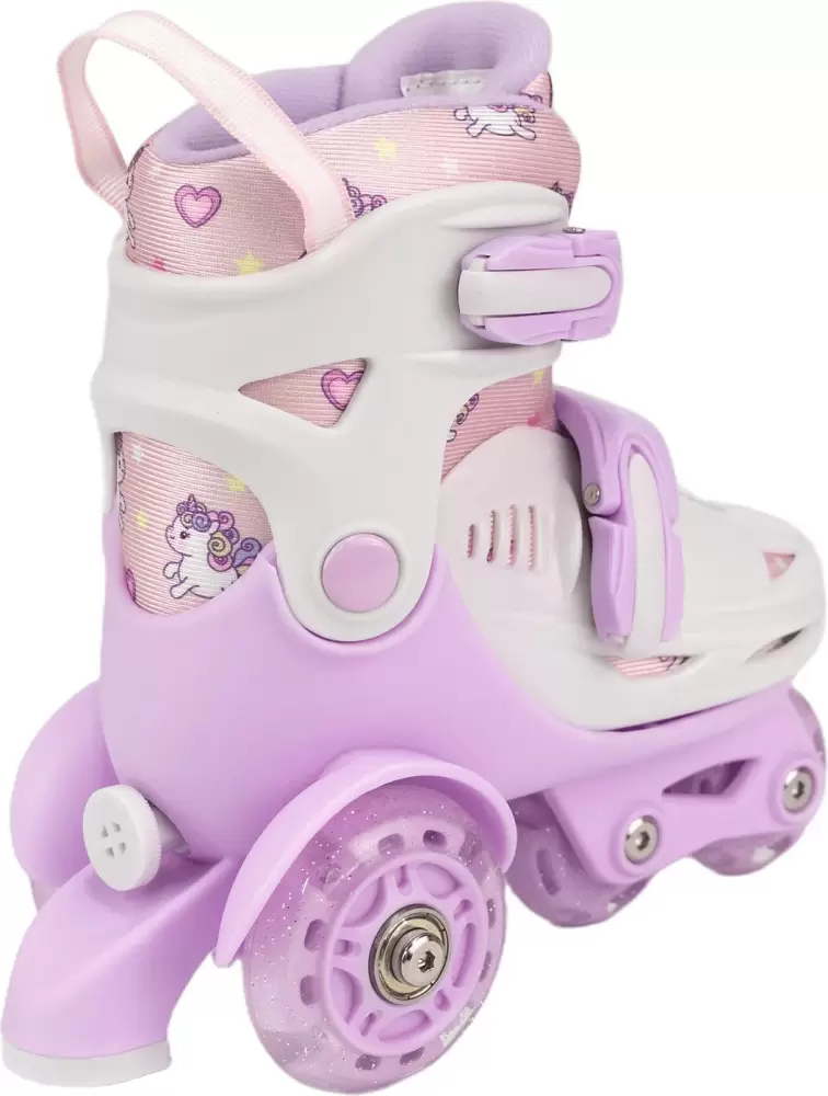 Роликовые коньки CosmoRide Honey + набор защиты (р-р 31-34, белый/фиолетовый) фото