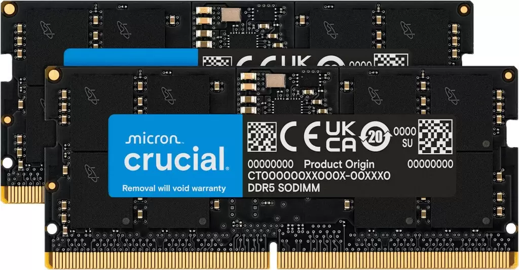 Crucial 2x32ГБ DDR5 SODIMM 4800 МГц CT2K32G48C40S5