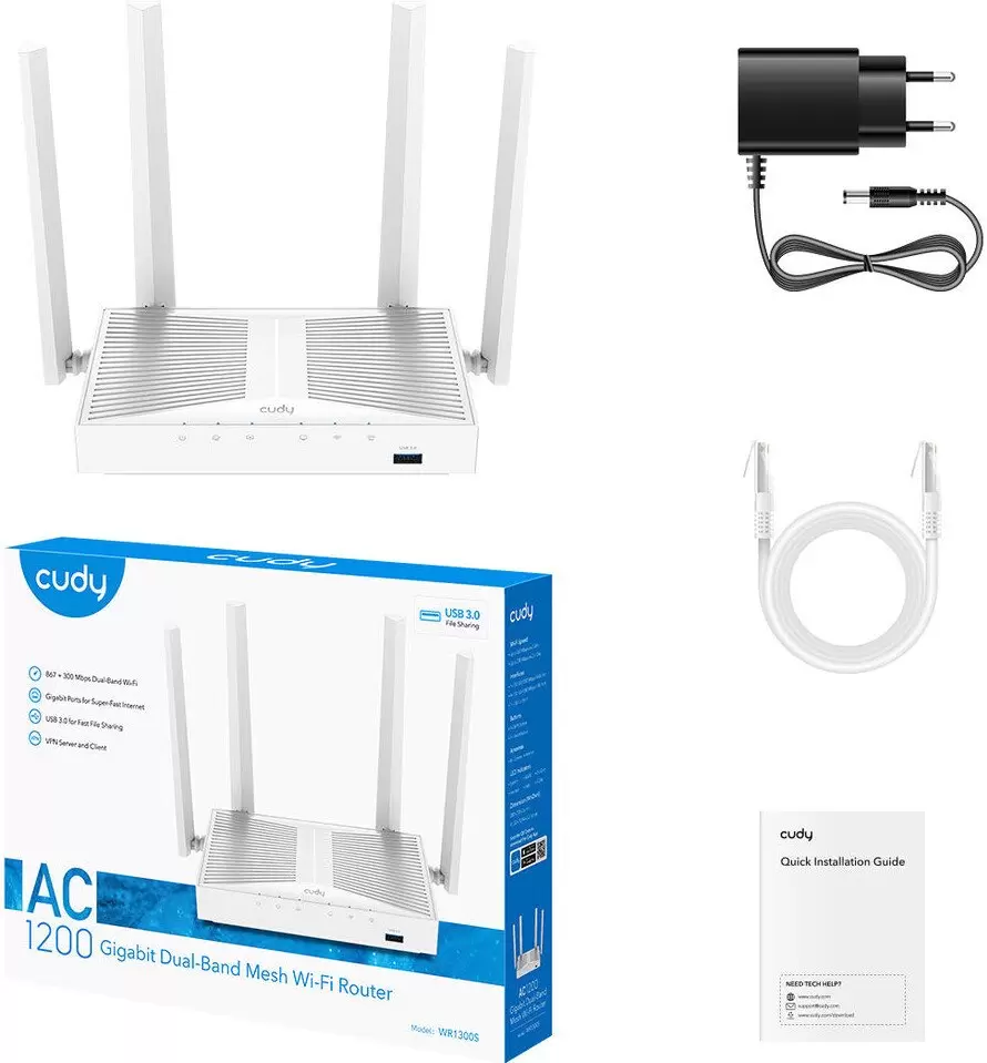 Wi-Fi роутер Cudy WR1300S 1.0 фото