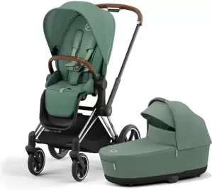 Детская универсальная коляска Cybex Priam IV 2 в 1 (Chrome Brown/Leaf Green) фото