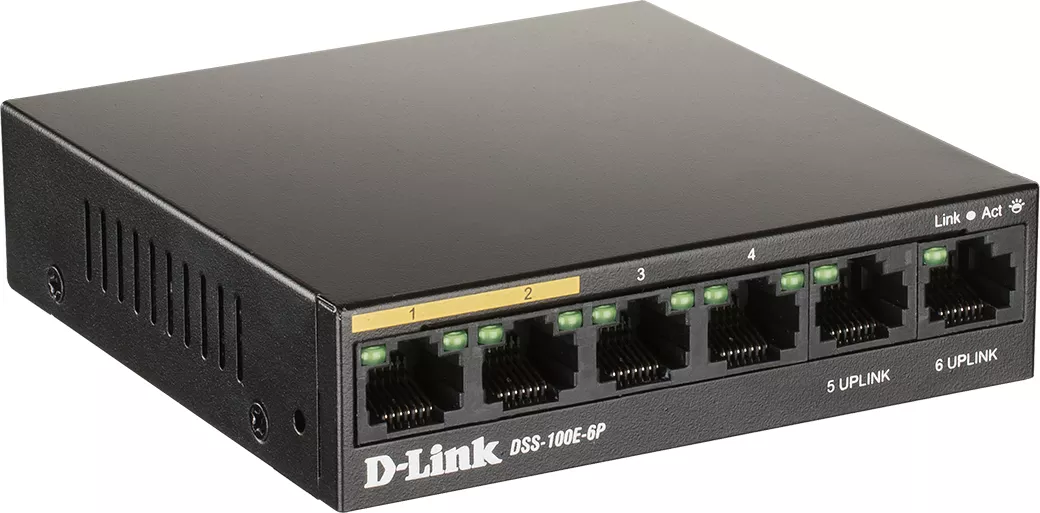 Неуправляемый коммутатор D-Link DSS-100E-6P/A1A фото