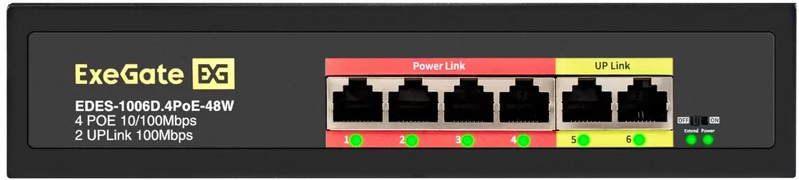 Неуправляемый коммутатор ExeGate EDES-1006D.4PoE-48W фото