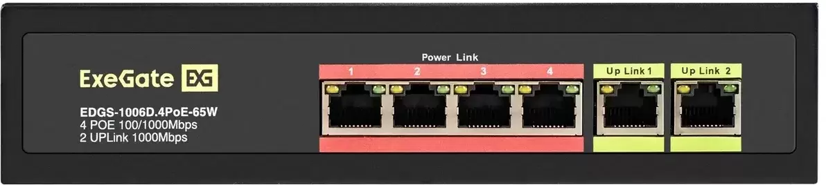 Неуправляемый коммутатор ExeGate EDGS-1006D.4PoE-65W фото