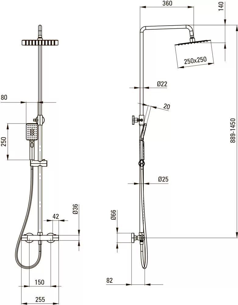 Душевая система Deante Alpinia NAC 01LT фото