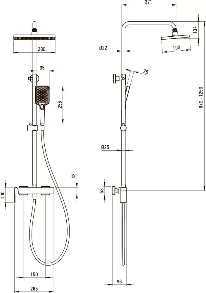 Душевая система Deante Anemon NAC N1BZ фото