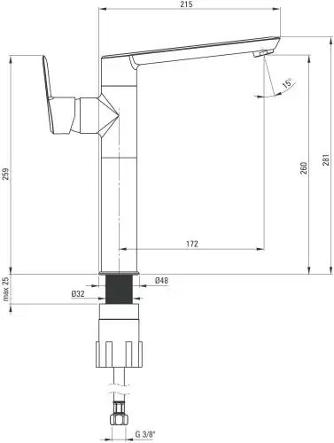 Смеситель Deante Arnika BQA D21K фото