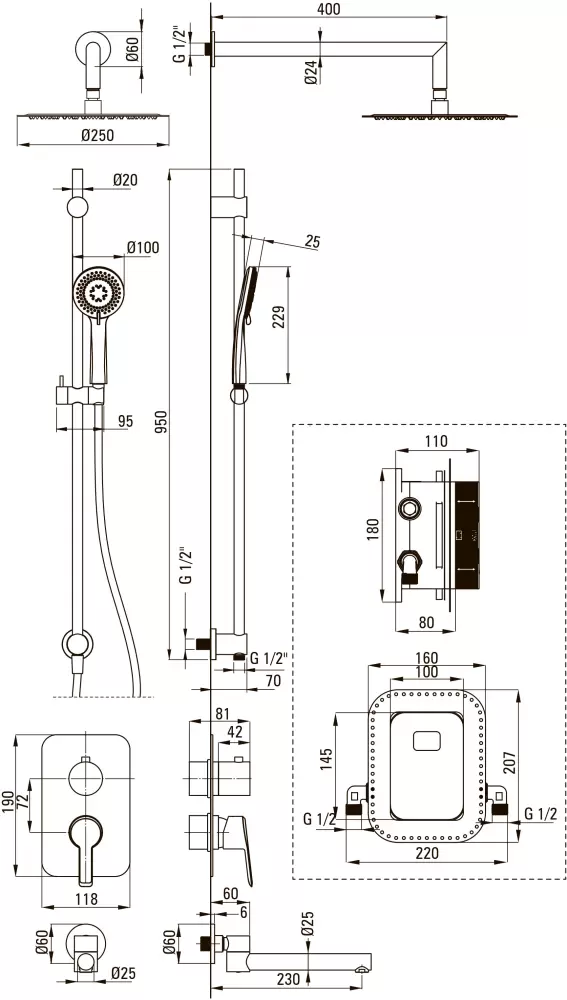 Душевая система Deante Arnika BXYWDQAM фото