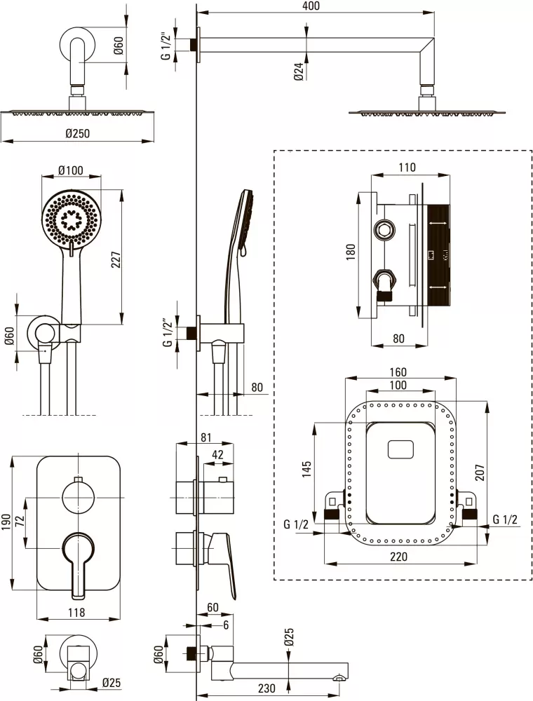 Душевая система Deante Arnika BXYYNQAM фото