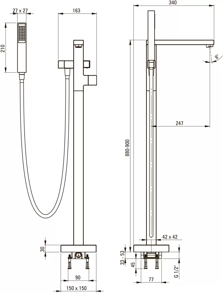 Смеситель Deante Blur BQL N17M фото