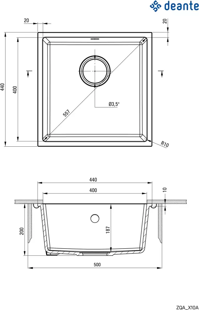 Кухонная мойка Deante Corda ZQA S10A фото