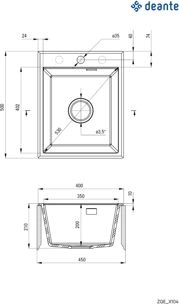 Кухонная мойка Deante Eridan ZQE S104 фото