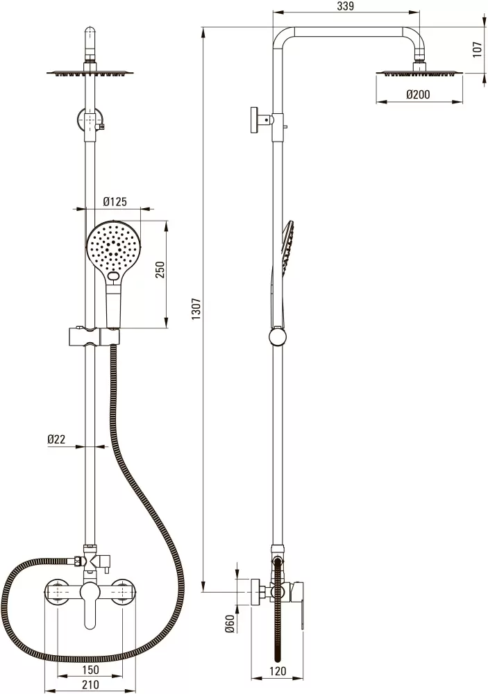 Душевая система Deante Lupo NLU F1RK фото