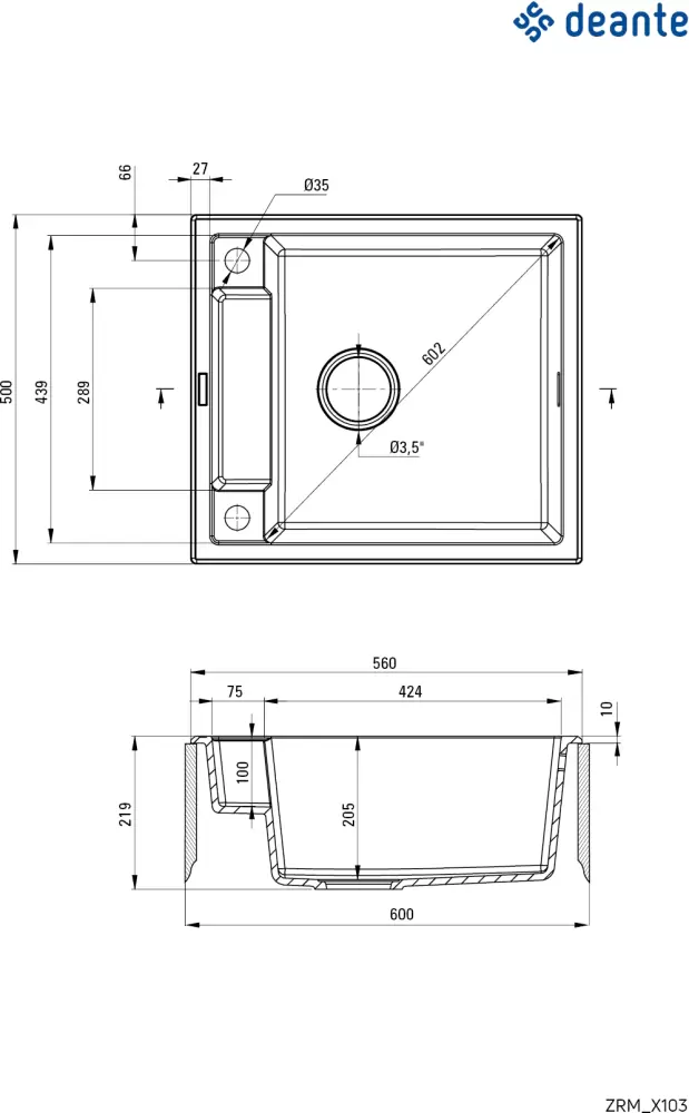 Кухонная мойка Deante Magnetic ZRM S103 фото