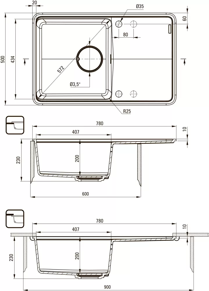 Кухонная мойка Deante Momi ZKM N113 фото