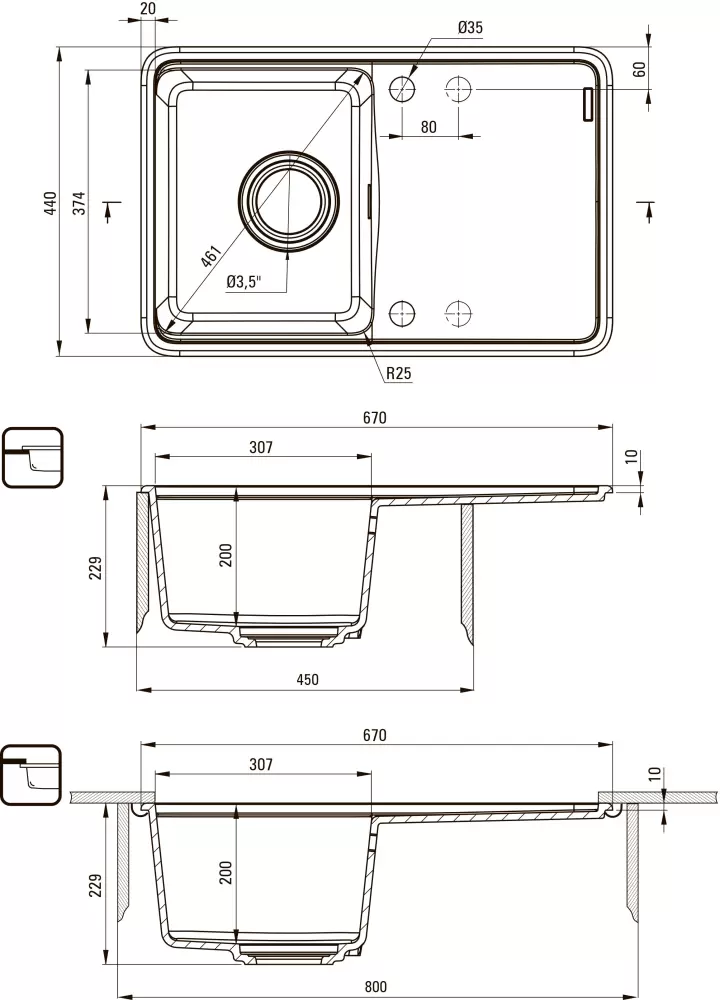 Кухонная мойка Deante Momi ZKM T11A фото