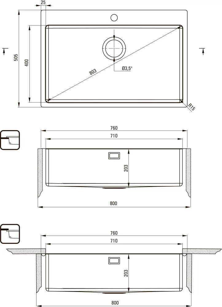 Кухонная мойка Deante Olfato ZPO 010C фото