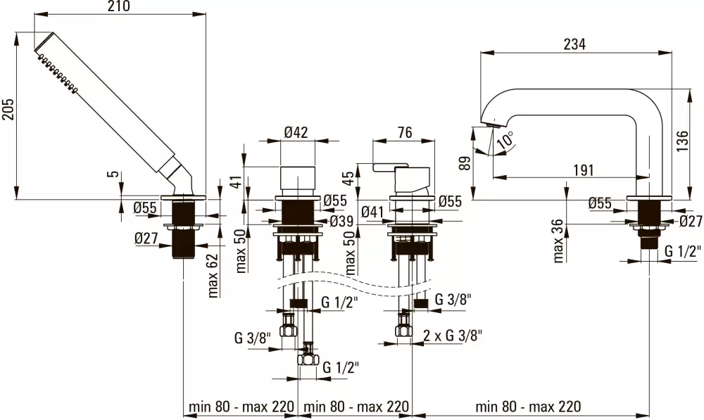 Смеситель Deante Silia BQS 014M фото