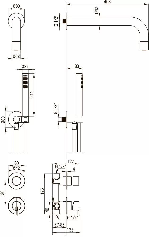 Душевая система Deante Silia NQS R9XK фото