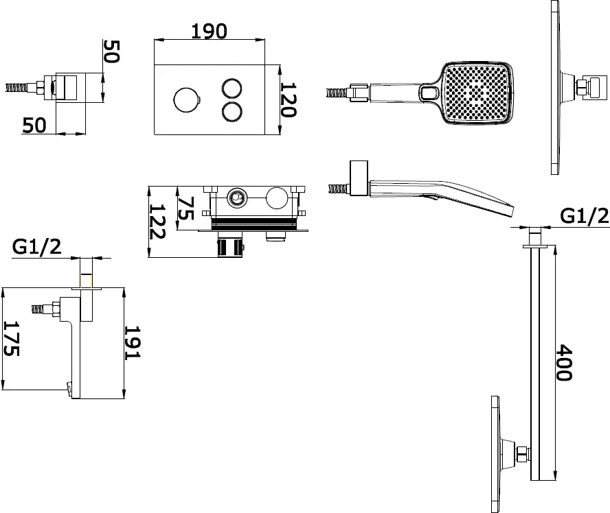 Душевая система Vieir V25006-3 фото