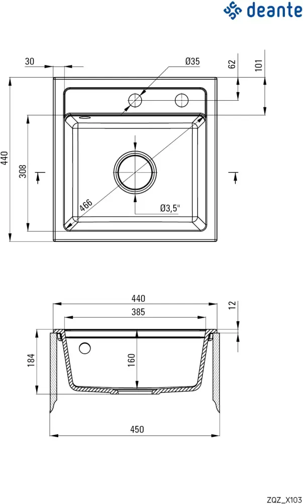 Кухонная мойка Deante Zorba ZQZ T103 фото