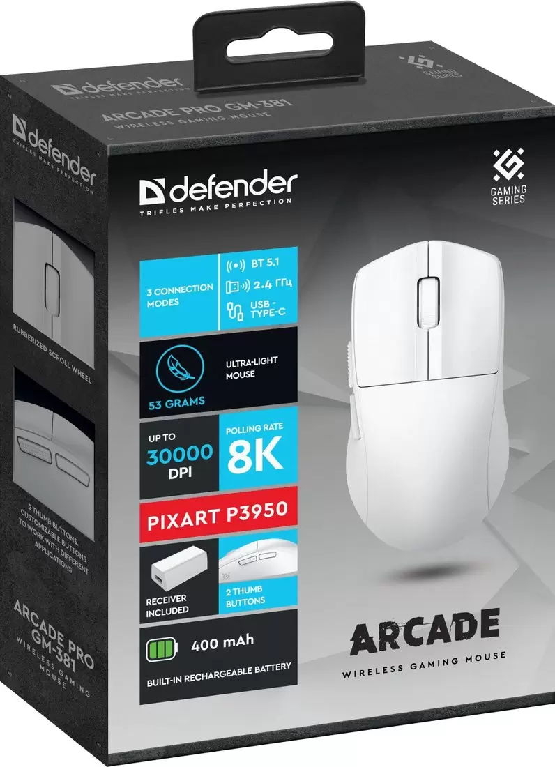 Игровая мышь Defender Arcade Pro GM-381 (белый) фото