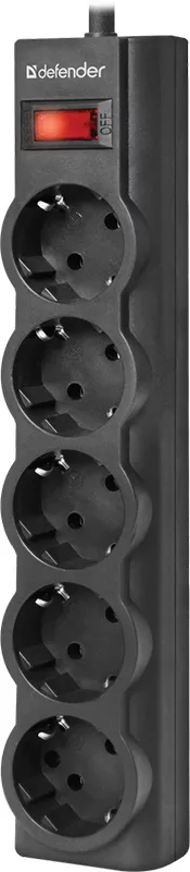 Сетевой фильтр Defender ES 5 розеток, черный, 3 м фото 2