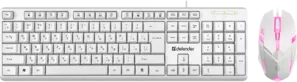 Клавиатура+мышь Defender Line Motion C-977 45977 белый фото