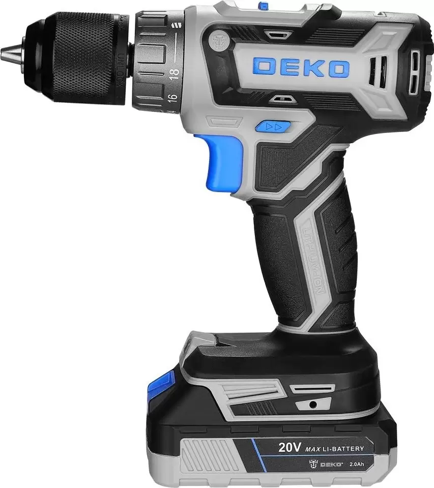 Аккумуляторная дрель-шуруповерт Deko ZKCD20V Pro (084-1005) фото