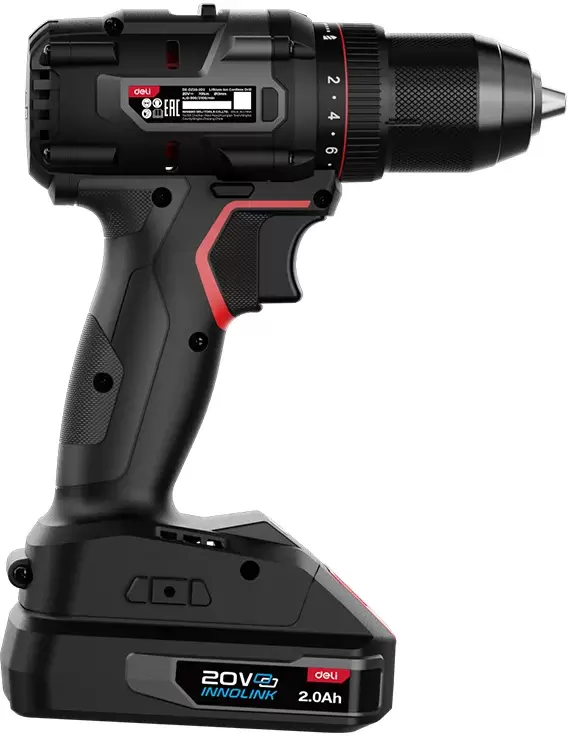 Дрель-шуруповерт аккумуляторная Deli DE-DZ20-2D2 фото 5