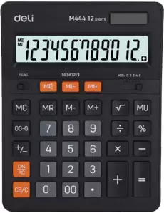 Калькулятор Deli М444 (черный)