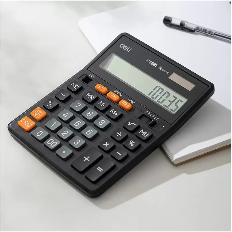 Калькулятор Deli M888T (черный) фото