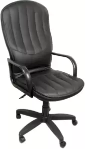 Офисное кресло Деловая обстановка Дипломат Стандарт (черный, кожа люкс) фото