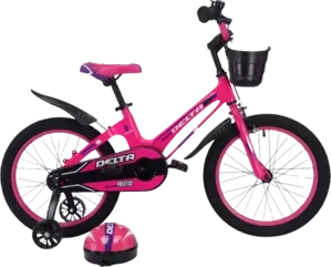 Велосипед детский Delta Prestige 16 2023 (розовый, спицы, шлем) фото