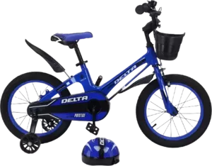 Велосипед детский Delta Prestige 16 2023 (синий, спицы, шлем) фото