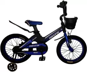 Велосипед детский Delta Prestige 16&#34; + шлем 2020 (черный/синий) фото