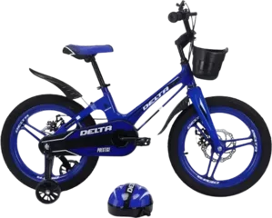 Велосипед детский Delta Prestige 18 2023 (синий, диски, шлем) фото