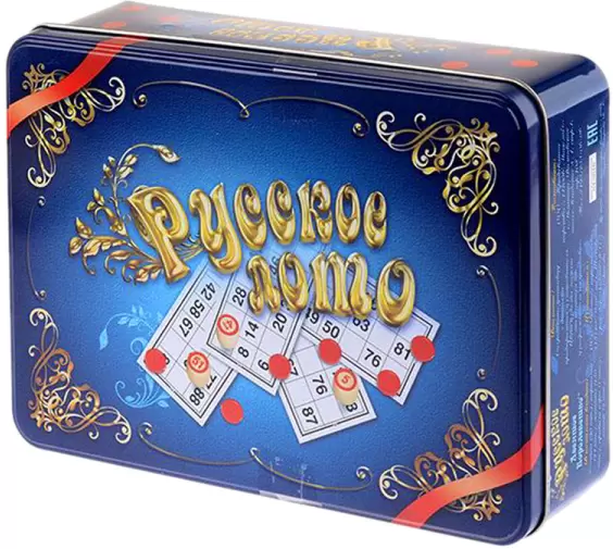 Десятое королевство Русское лото в жестяной коробке Синий ларец 01780
