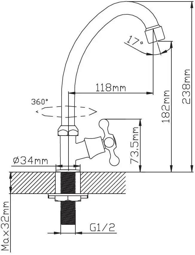 Смеситель Diadonna D410-65 фото