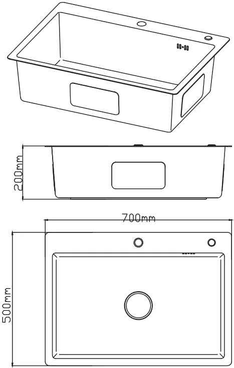 Кухонная мойка Diadonna DS7050B фото