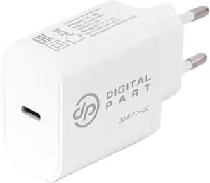 Сетевое зарядное Digital Part FC-130 USB Type-C (белый) фото