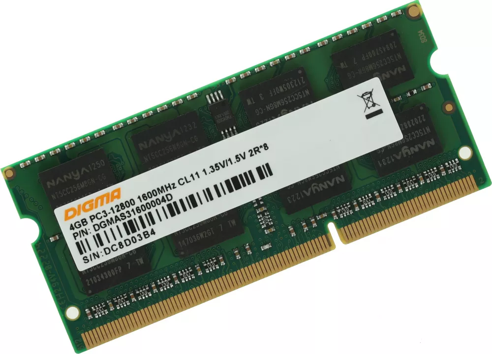 Digma 4ГБ DDR3 SODIMM 1600 МГц DGMAS31600004D