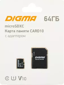 Карта памяти Digma MicroSDXC Class 10 Card10 DGFCA064A01 фото