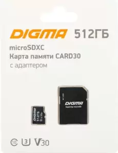 Карта памяти Digma MicroSDXC Class 10 Card30 DGFCA512A03 icon